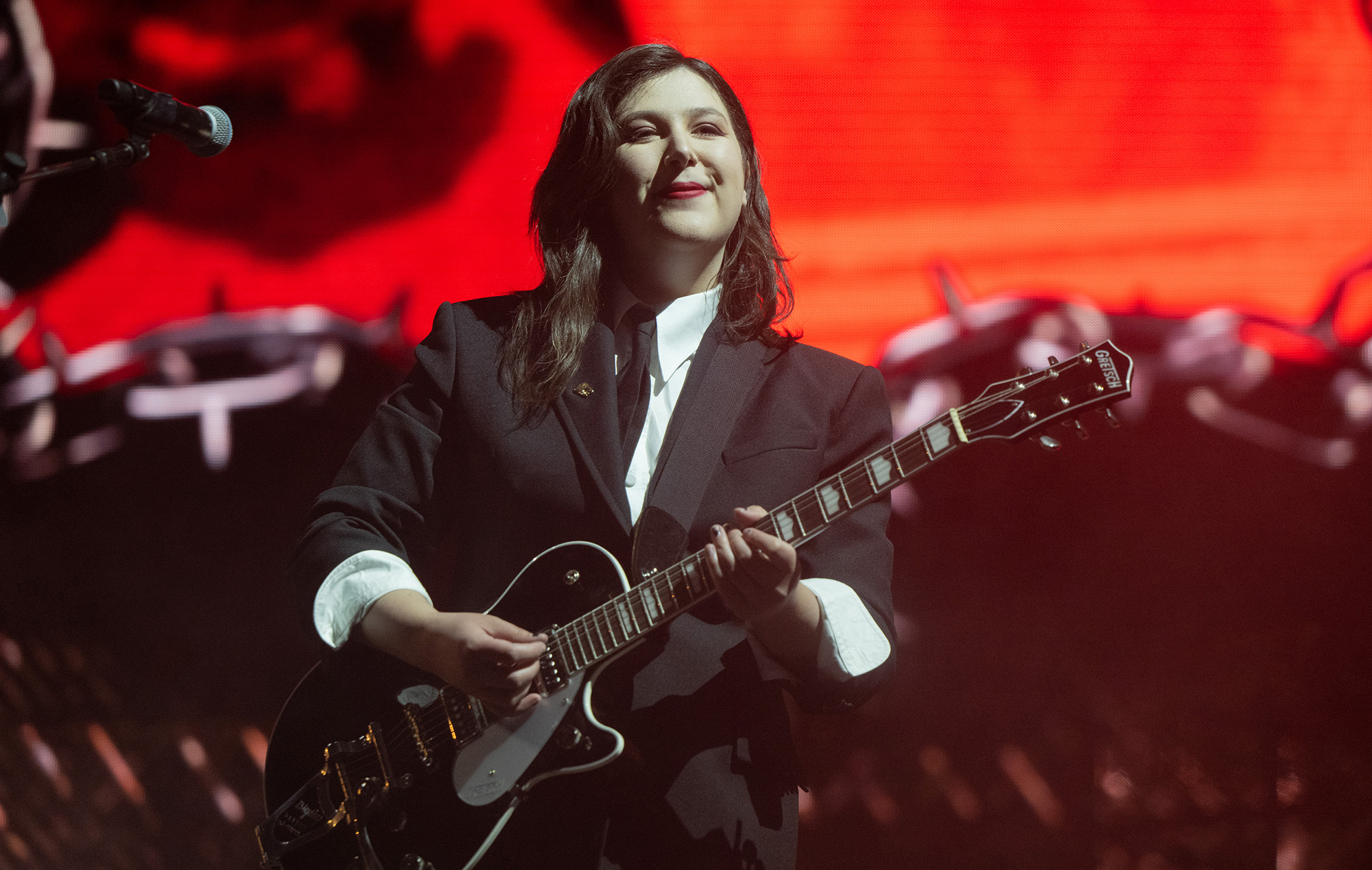 Musician Lucy Dacus of Boygenius performs onstage during day 2 of 2023 Coachella Valley Music and Arts Festival on April 22, 2023 in Indio, California, photo by Scott Dudelson/Getty Images for Coachella