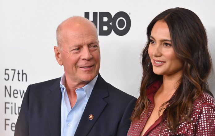Bruce Willis (L) and wife Emma Heming Willis